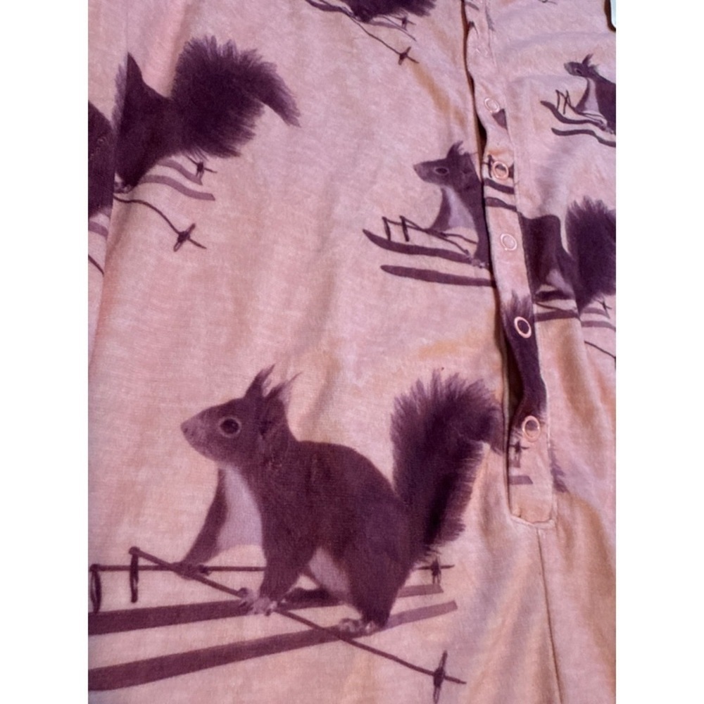 Pink Button Front Raccoon Onsie Pajama - Picture 4 of 4